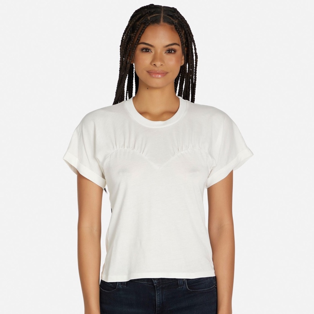 Michael Lauren Cream Short Sleeve Top